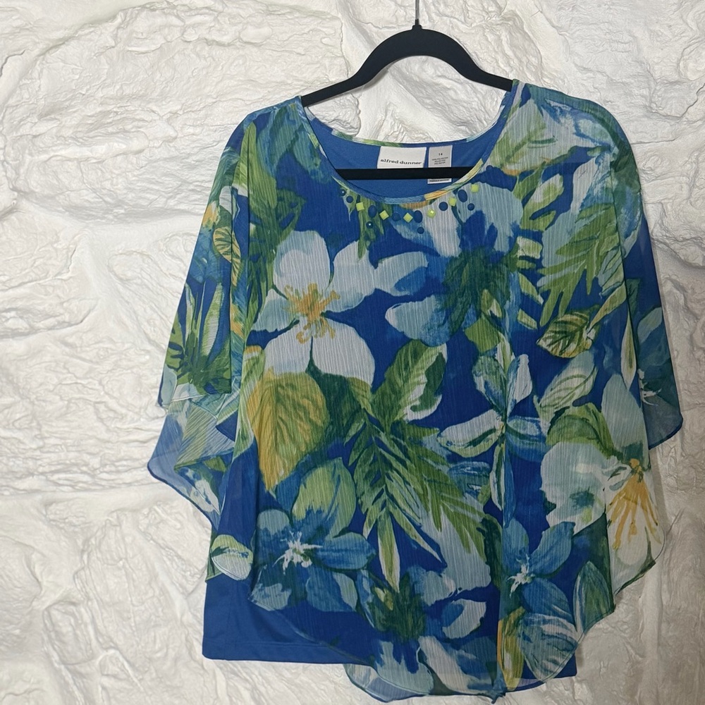 Alfred Dunner Multicolor Floral Blouse Women’s Size 14